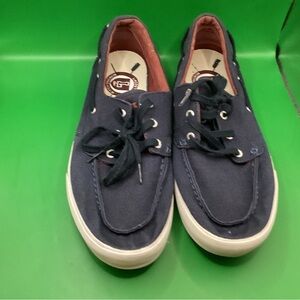 Lacoste Maurice Rowing Club Dark Denim Canvas lace‎ up deck shoes US Size 12